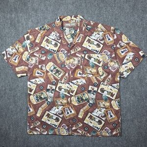 M.E. Sport Vintage Golf Collage Shirt XXL Cotton Rayon Blend
